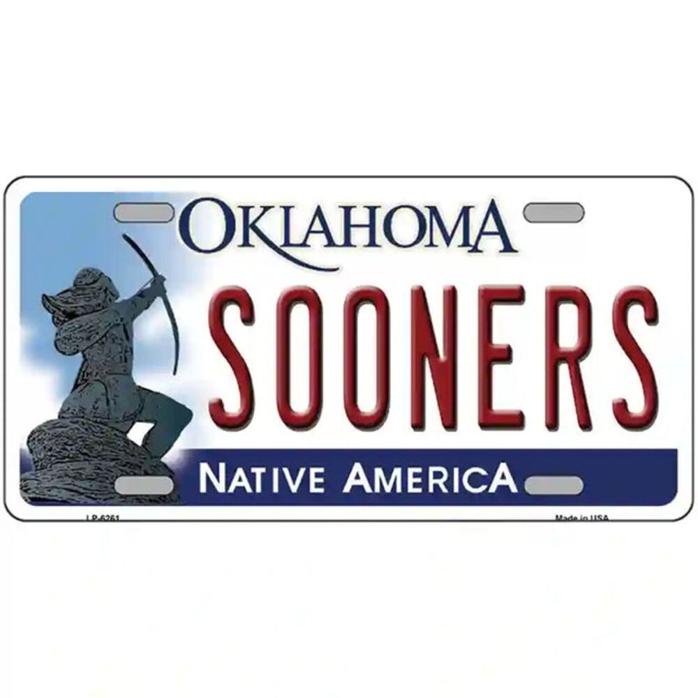 NCAA  Sooners License Plate Metal Football Oklahoma New Sign OU Auto